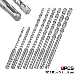 7/8-Piece SDS Plus Hammer Drill Bit Set, Carbide-Tipped Masonry Drill Bits