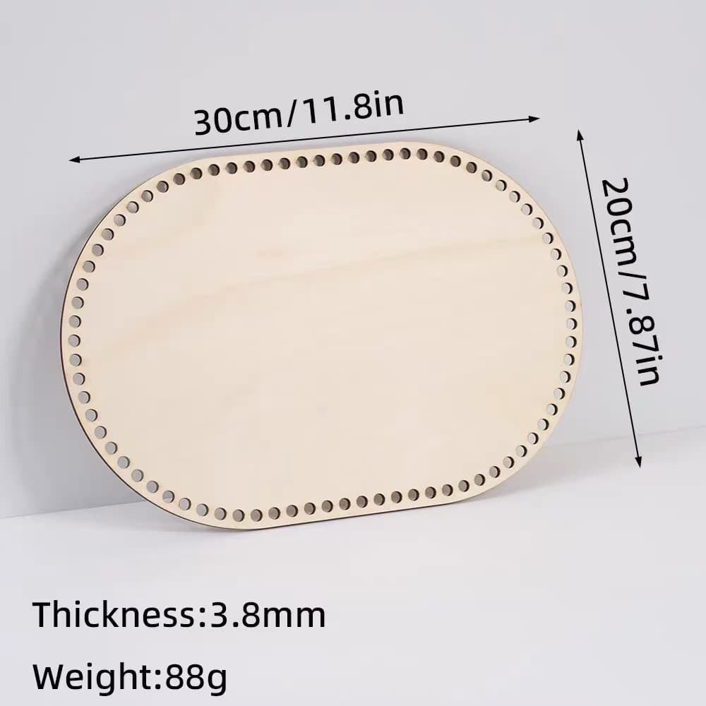 Foreign trade wooden bag fans large size oval wooden basket base diy crochet baby sleeping basket wooden base