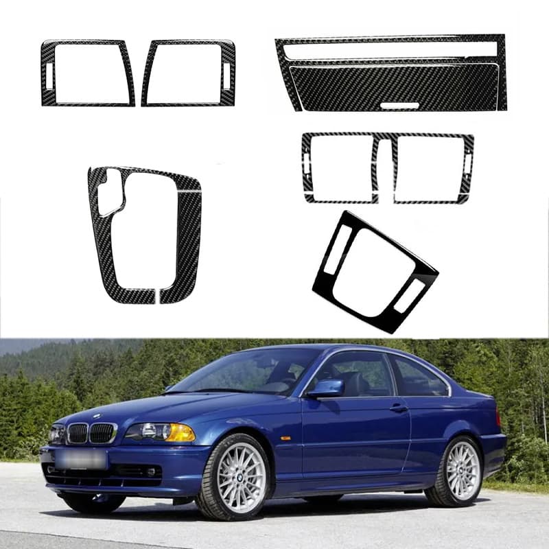 Interior trim for BMW 3 Series E46 (1998-2005) including vent outlet, gear shift panel, and more