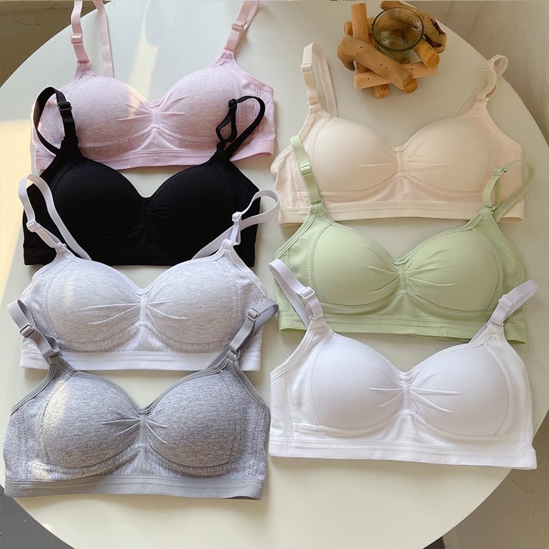 Japanese style thin underwear women's small chest push up student high school girl Summer breast collection anti-sagging wireless bra