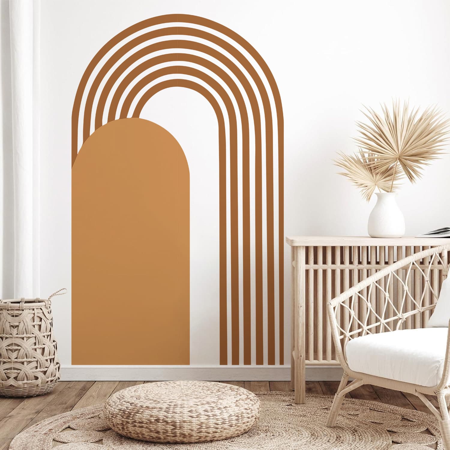Bohemian Geometric Morandi Color Living Room Wall Decoration PVC Self-Adhesive BOHO Line Wall Sticker