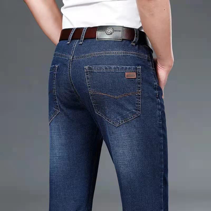Autumn and winter new style thick stretch jeans business men's straight men's trousers men's trousers casual pants wholesale