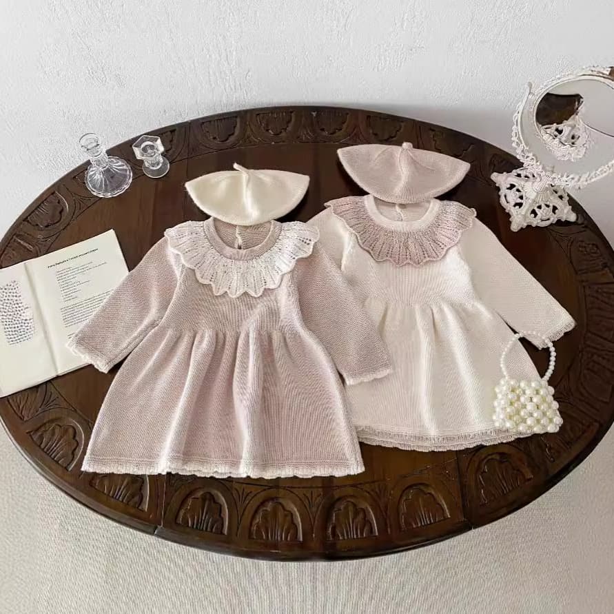 Baby Girl Autumn Dress Knitted Sweater Princess Stylish Toddler Cute 1 Year Old Spring Fall Outwear