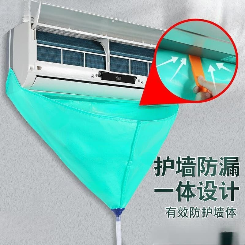 No-Dismantle Air Conditioner Cleaning Set with Water Catch Cover, Complete Tool Kit with Water Bag for Universal Use on Indoor and Outdoor Units