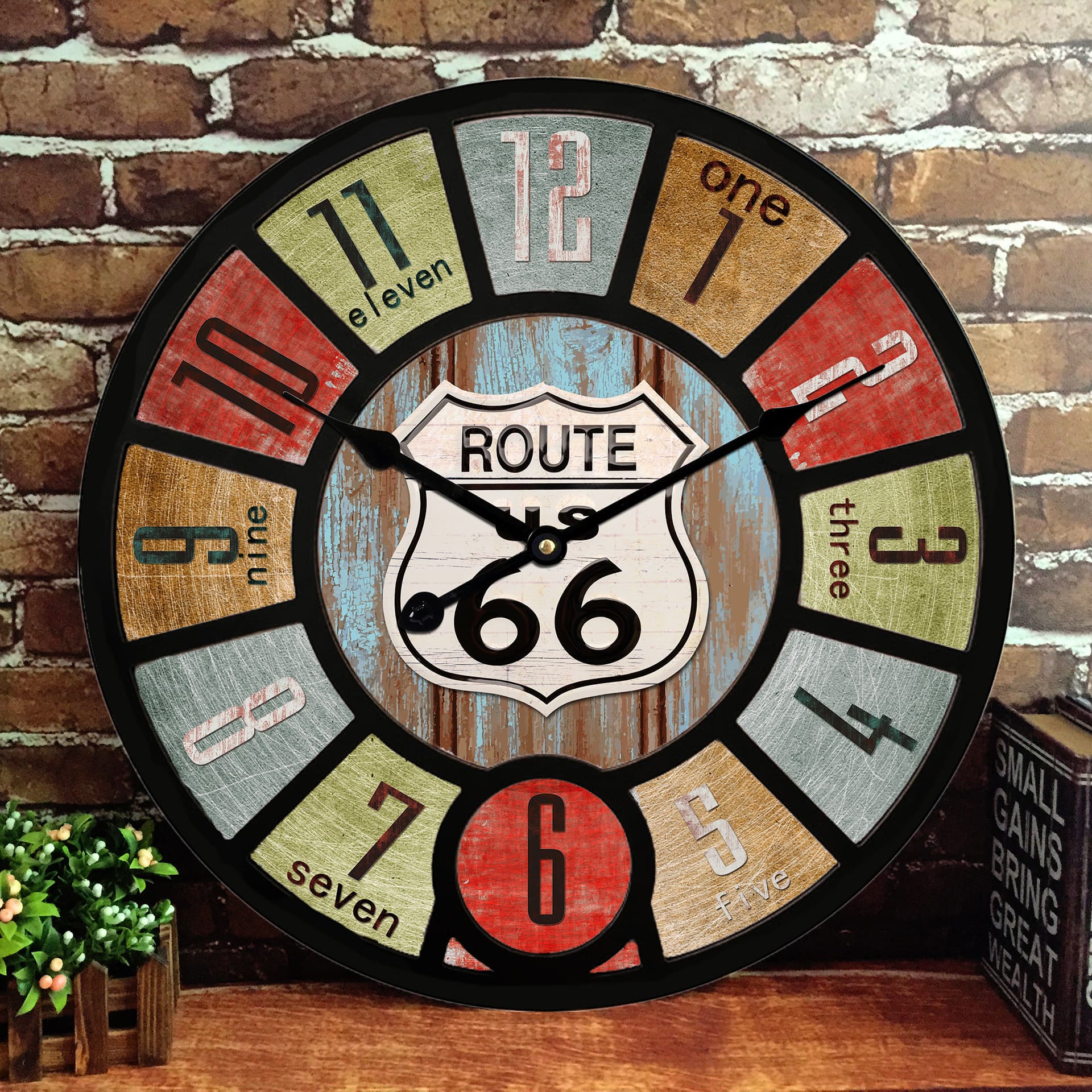American Living Room Wall Clock Vintage Retro Creative Clock Light Luxury Large Hanging Clock Silent Simple Wall Clock Light Luxury Style