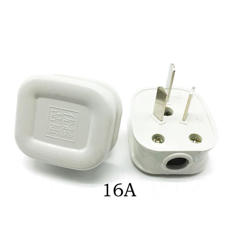 Original factory direct sales white 16A flame-retardant classic three-pole power plug three-pin pure copper plug only wiring plug