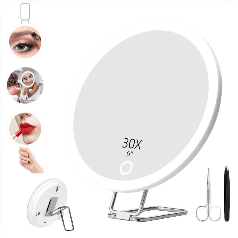 2026 New Cross-border Drop Shipping 6-Inch Round LED Adjustable Lighting Makeup Mirror