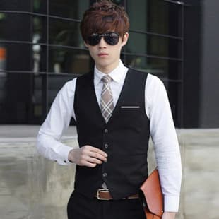 New Cross-Border European Size Thickened Korean Slim Fit Casual Business Suit Vest for Men