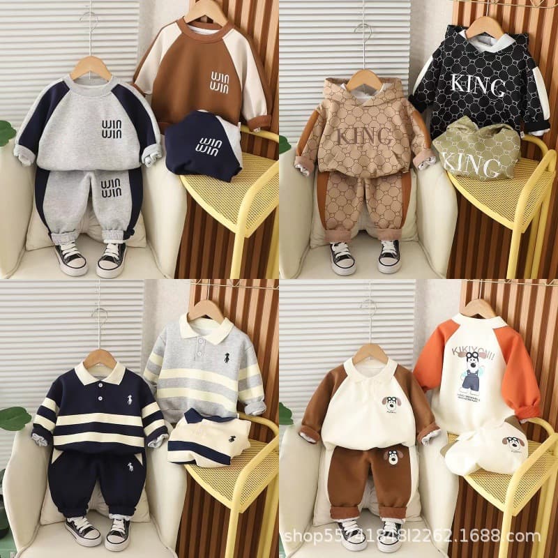 Children's sweatshirt set 2025 new sports and leisure children's boys and girls Korean fashion two-piece set