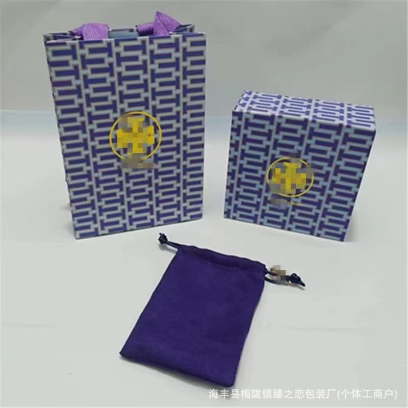 2024 New Tory Burch Packaging Necklace Bracelet Gift Box Tb Folding Box Factory Direct Sale Jewelry Box Accessories