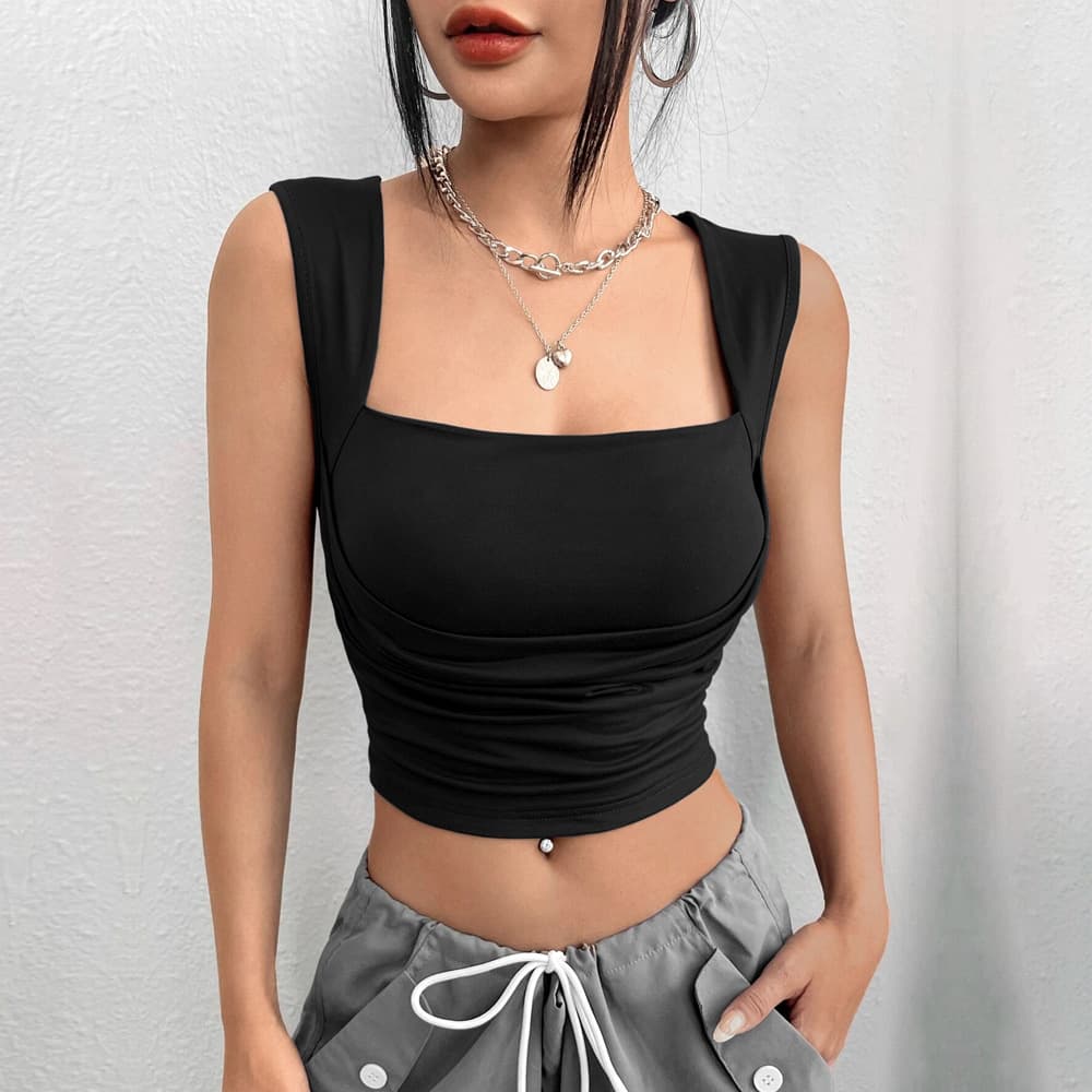 2026 Cross-Border European and American Fashion Slimming Short Sexy Solid Color Strapless Tube Top Vest Inner Layering Camisole