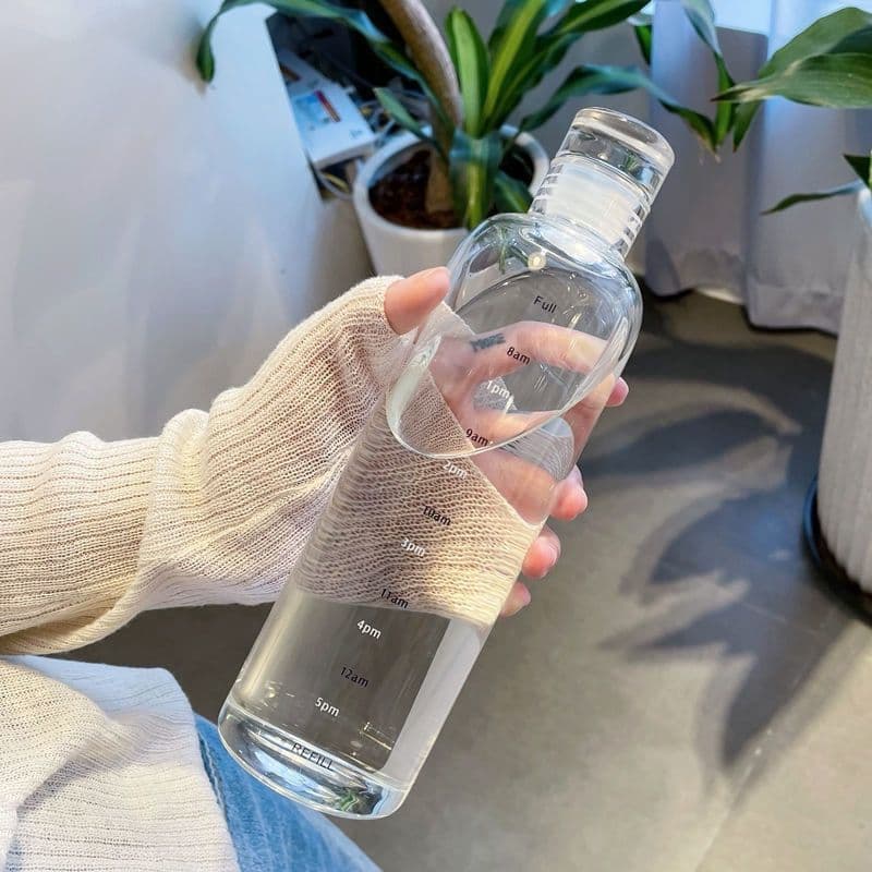High Aesthetic Value Plastic Water Cup for Men and Women Car Transparent Simple Leak-Proof Internet Famous Water Bottle