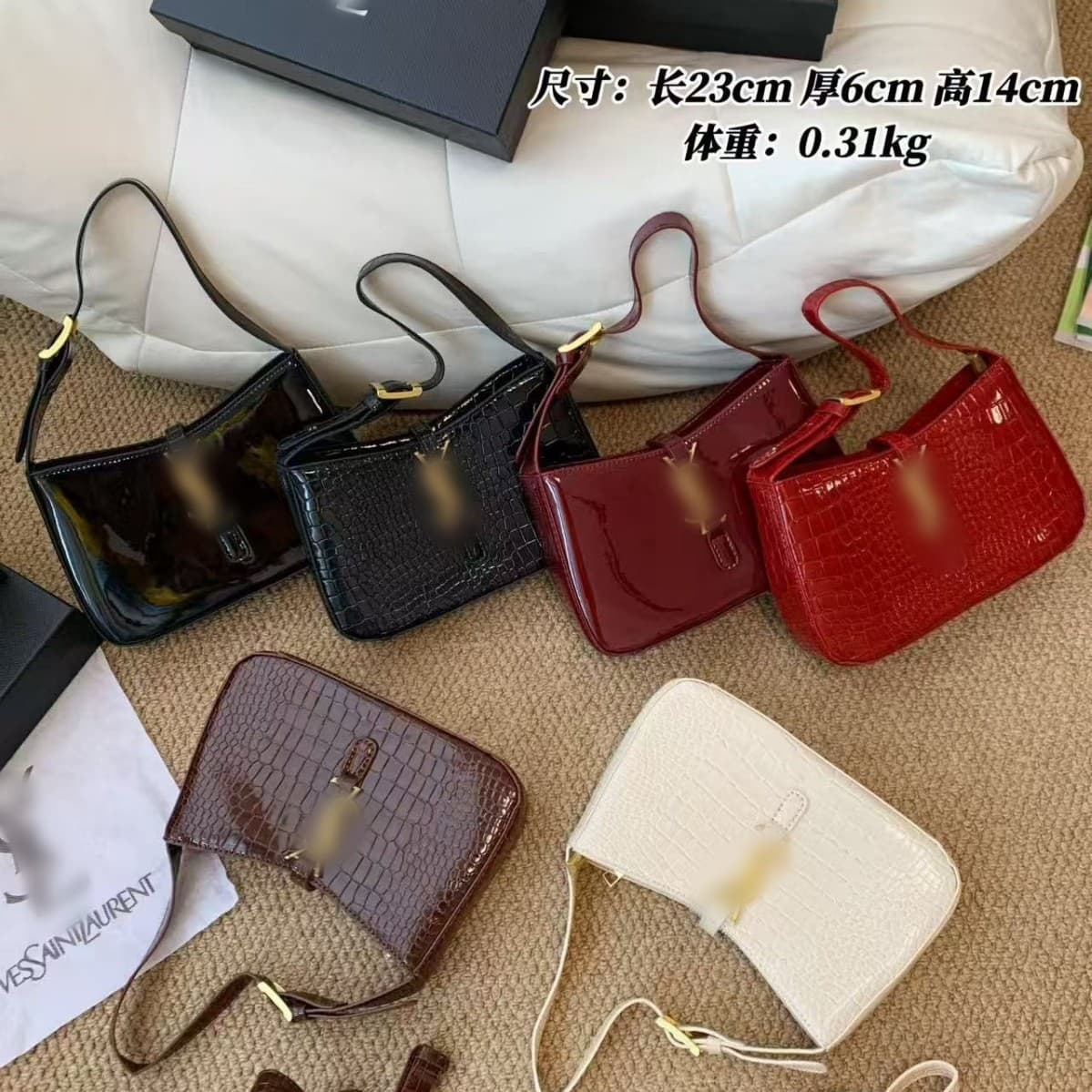2026 New YSL-style Hobo Genuine Leather Women's Bag Premium Texture Underarm Bag Fashion Handbag Shoulder Bag