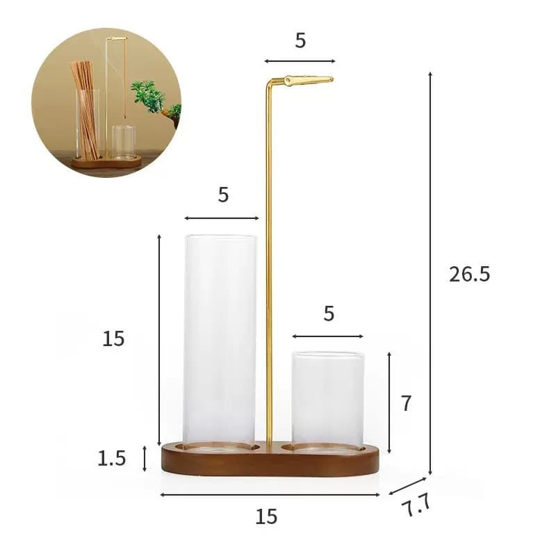 Creative Wooden Incense Stick Holder Base with Inverted Design and Cup Cover, Wholesale Home Decor Incense Stand for Reverse Flow Incense