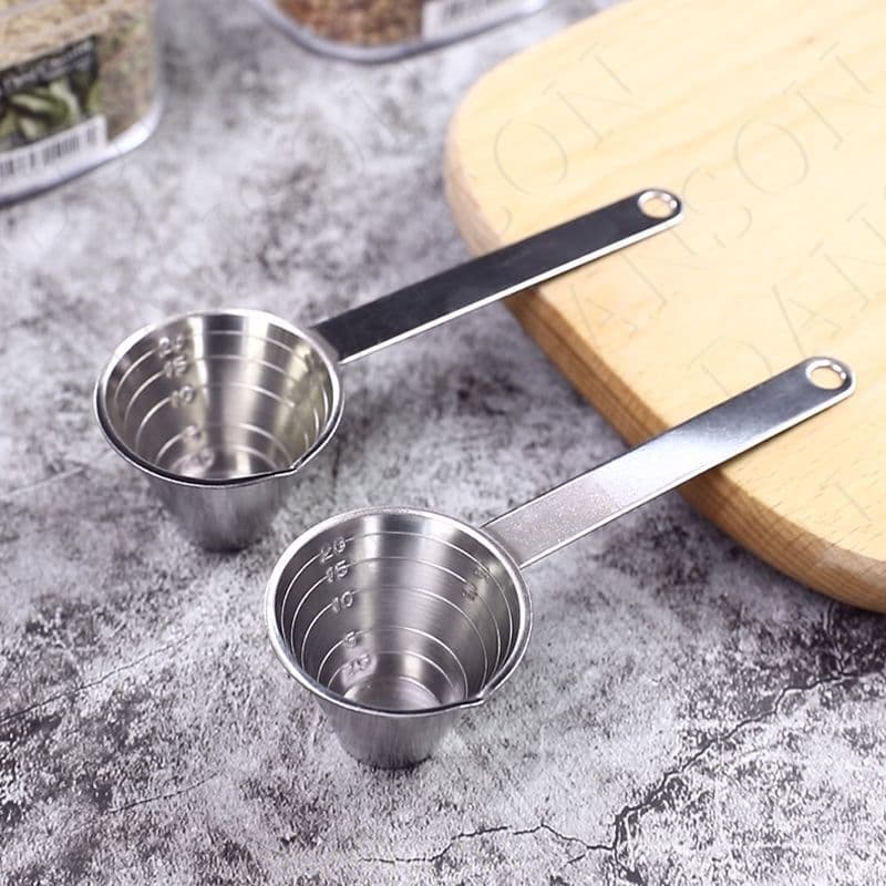 ECHO Japan Import Kitchen Daily Dining Cookware Stainless Steel Measuring Spoon with Scale Baking Spoon Measuring Cup 20ML
