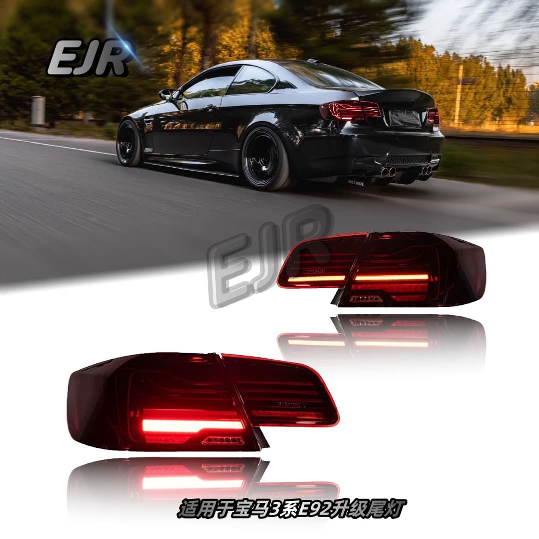LED tail light upgrade for BMW 3 Series E92 2007-2011 models, including turn signal, reverse light, and running light