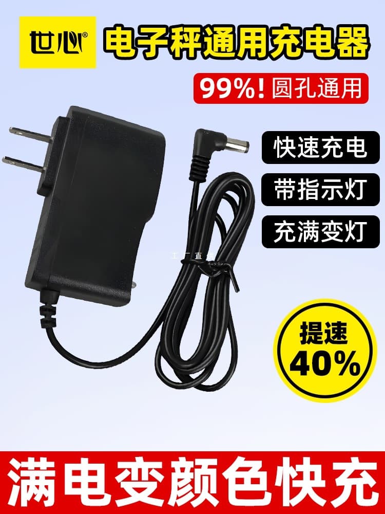 Electronic scale charger with round hole universal platform scale charging cable, portable precision 6V high-precision accessories.