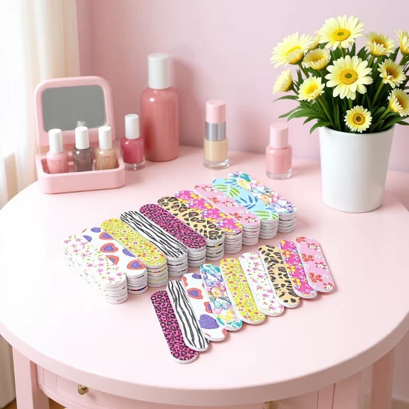 Trendy Hot-Selling Printed Nail File with Nail Art Patterns, Double-Sided Polishing Colorful Nail File Strip 9cm