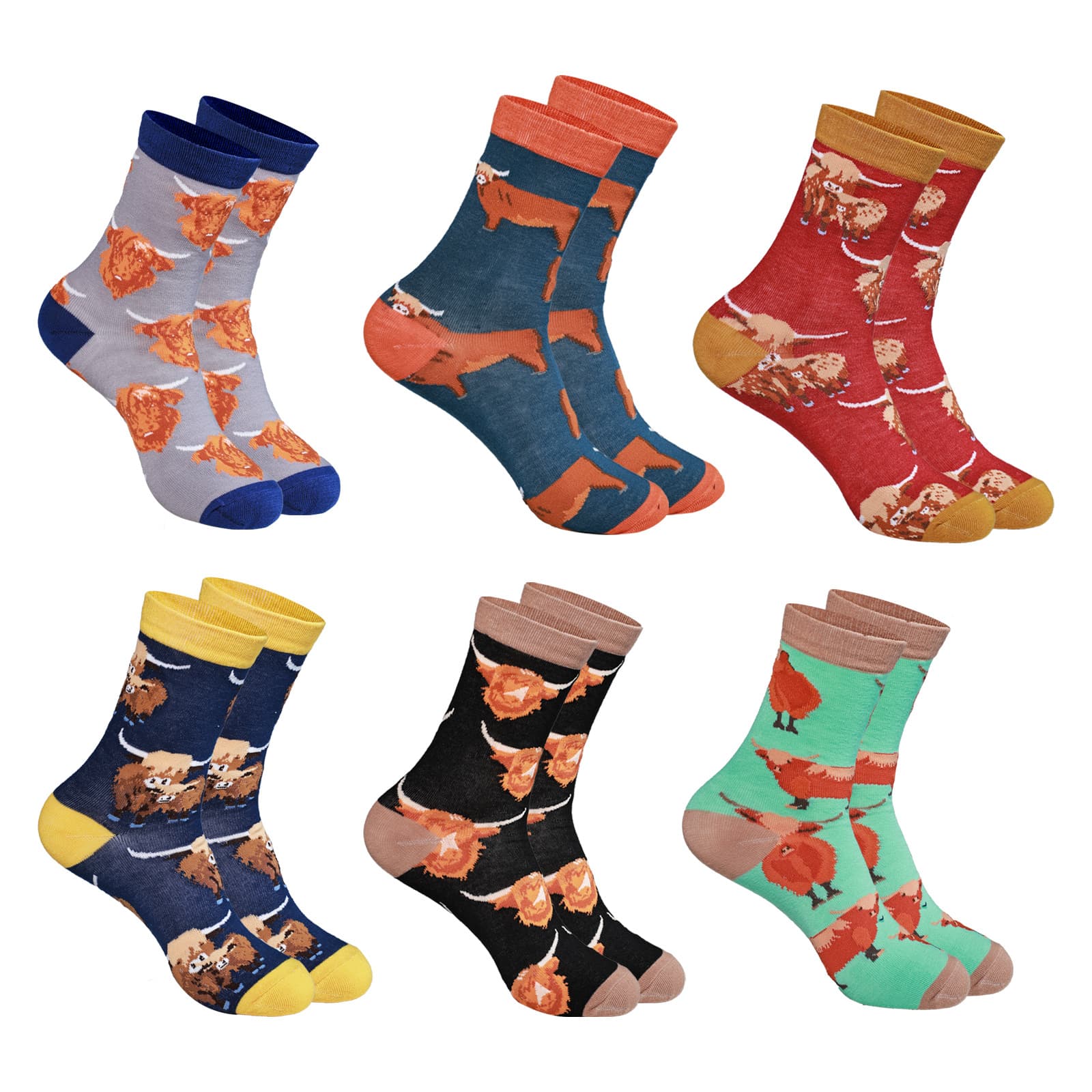 Trendy Ins Socks New Style Foreign Trade Style Cute Cow Series Animal Pattern Creative Mid-Calf Socks Cotton Socks
