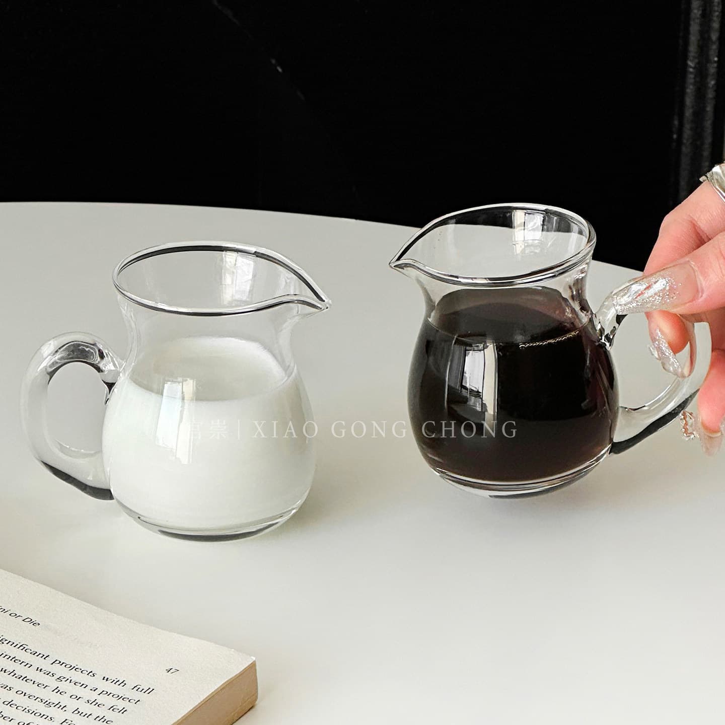 ins style small milk cup glass small milk can espresso cup latte milk mini small milk pot cup with spout