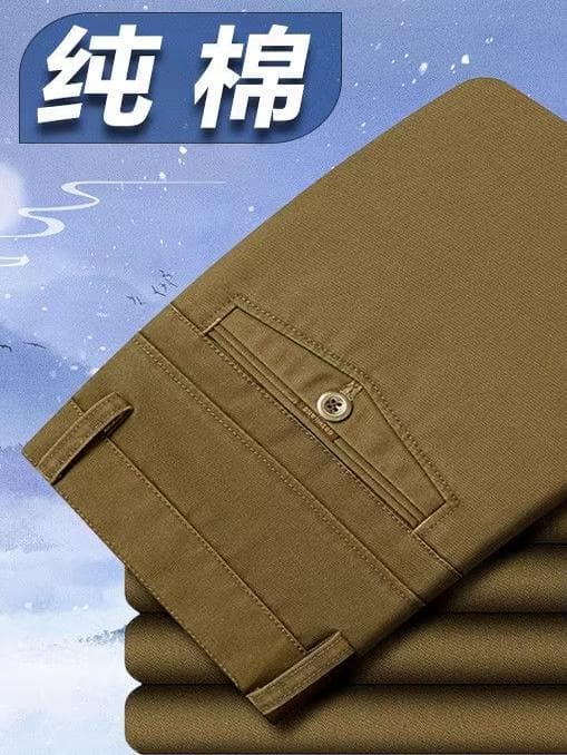 Thick casual trousers for middle-aged men in spring and autumn, suitable for fathers and the elderly, thin high-waisted trousers for summer.