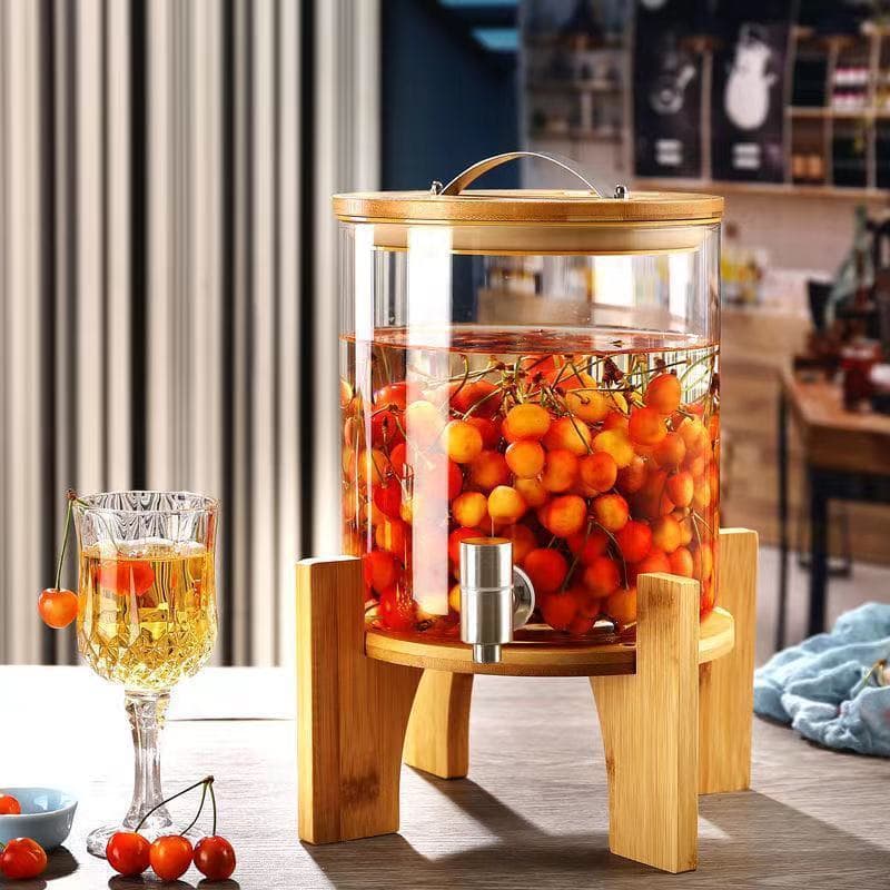 Cross-border Large Capacity Transparent Glass Cold Water Pitcher with Infuser for Tea, Juice, and Beverages, Commercial and Home Use