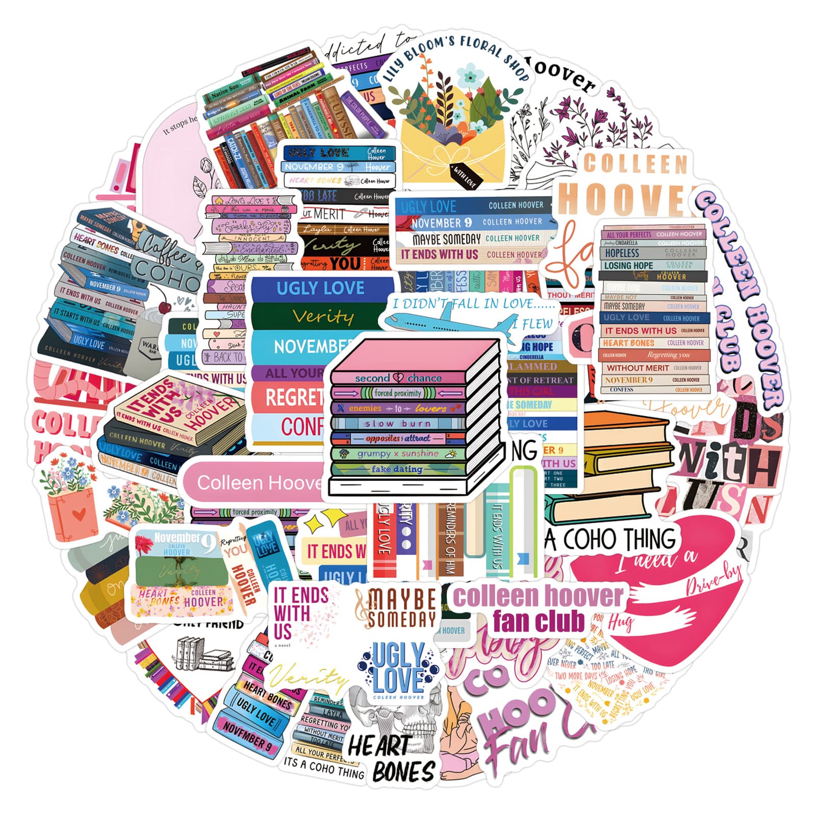 60 cross-border Colleen Hoover graffiti stickers DIY decorative water cup phone stickers