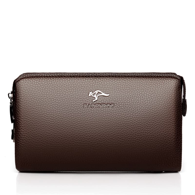 Men's Clutch Bag Large Capacity Combination Lock Handbag Detachable Wrist Strap Wallet Zipper Business Travel Portable Handbag