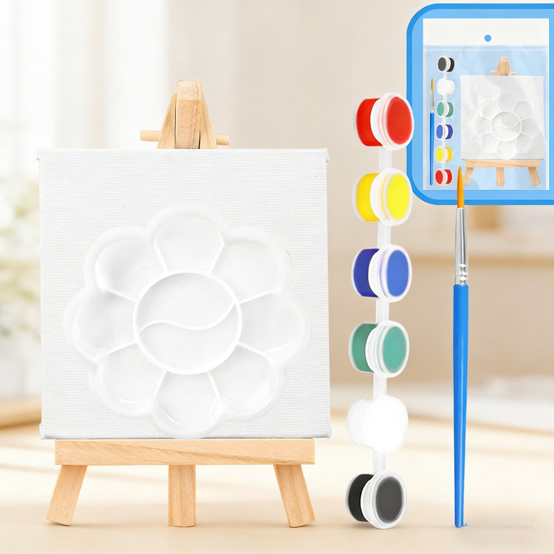 Children's solid wood easel log color triangular folding drawing board desktop mini painting easel for art students