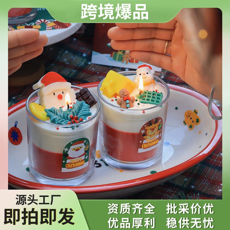 Christmas Gift Scented Candle Handmade Ambiance Candle Decoration Christmas Fragrance Wholesale Cross-Border