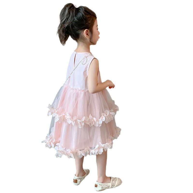 Girls' Summer Dress 2025 New Style Baby Dress Fashionable Children's Vest Dress Summer Little Girl Princess Dress