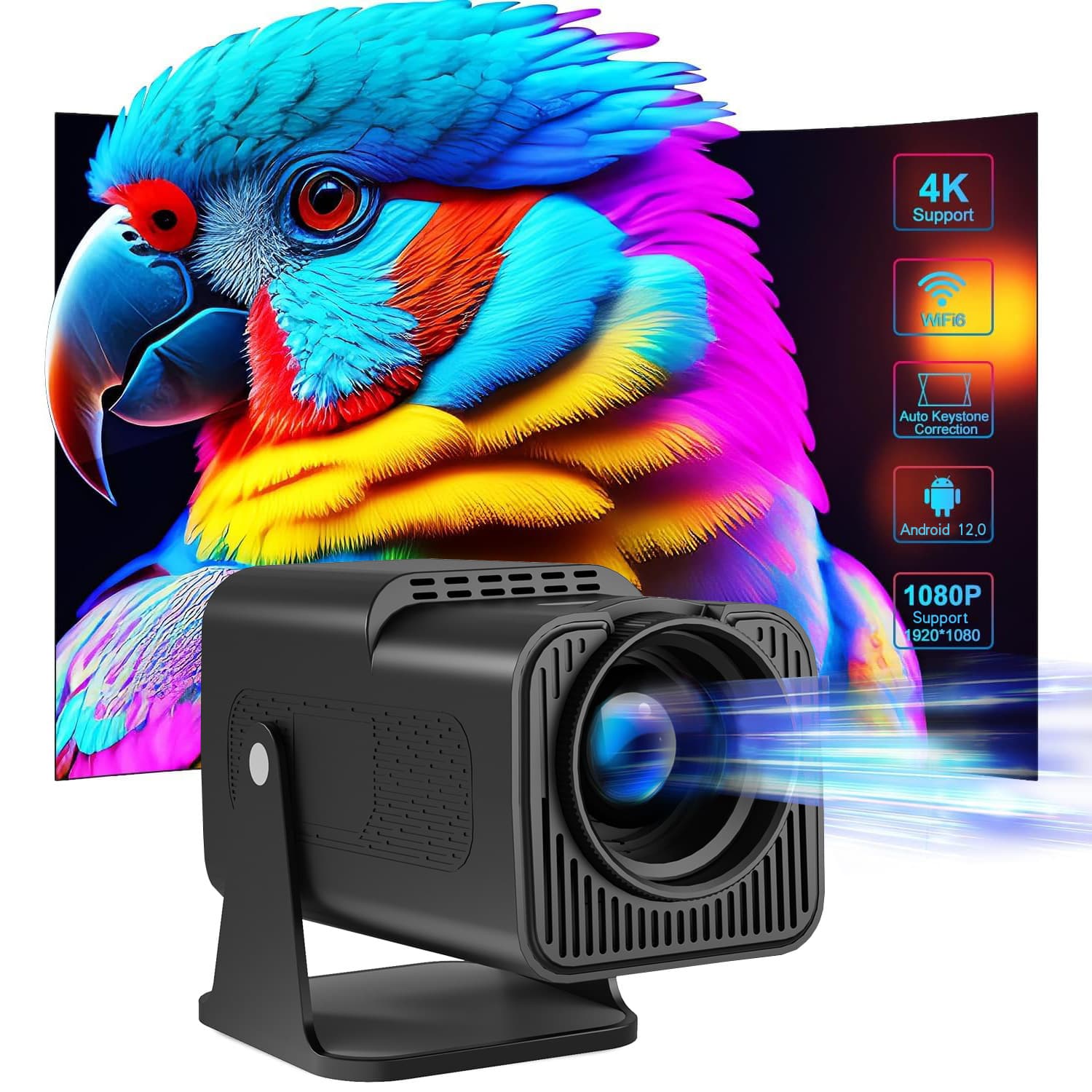 Cross-border New Product Y6S Home HD Mini Portable Projector for Family and Mobile 4K Projection