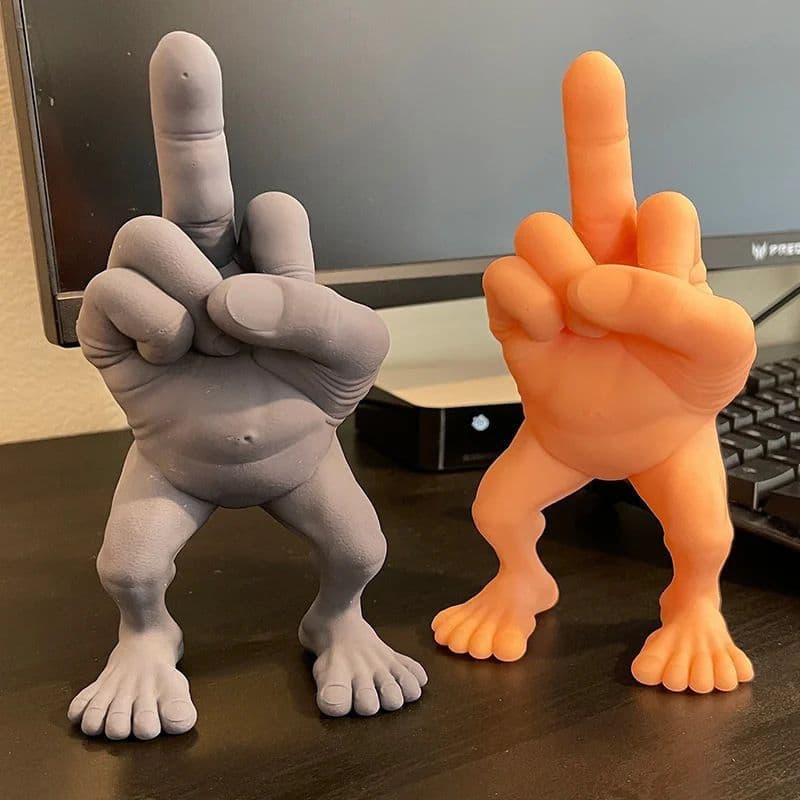 New popular middle finger man office home desktop cute little ornaments 3d ornaments Halloween gift creative gift