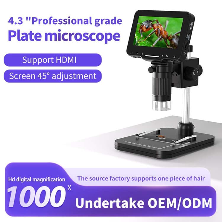 HD HDMI Digital Microscope HD Camera Phone Repair Microscope Industrial Microscope with Stand