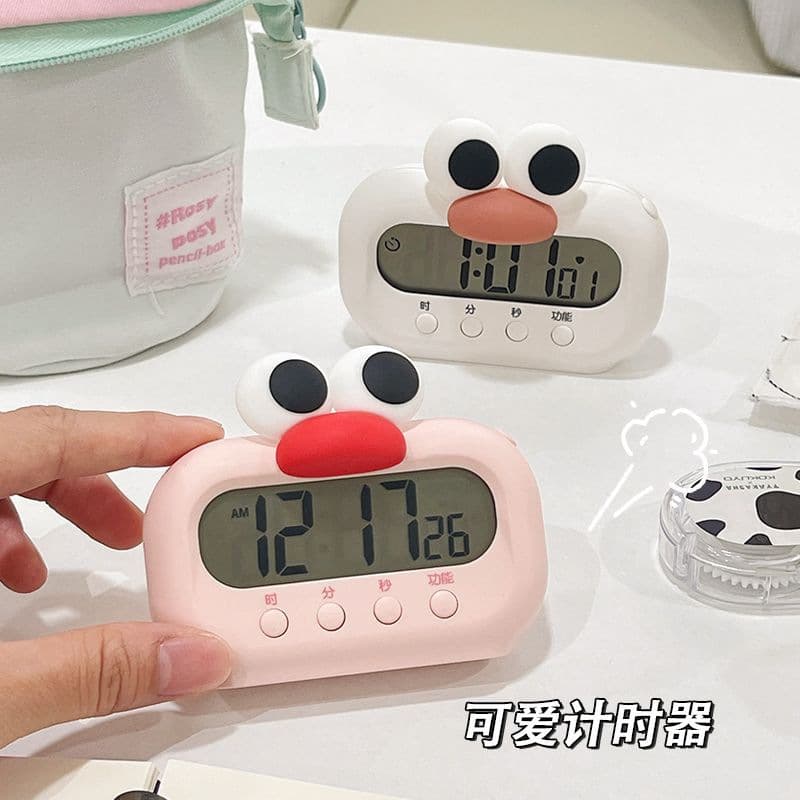 Cute Mini Alarm Clock for Wake-Up, Study, Student Timer, Dual-Purpose Time Management Desktop Display Electronic Clock