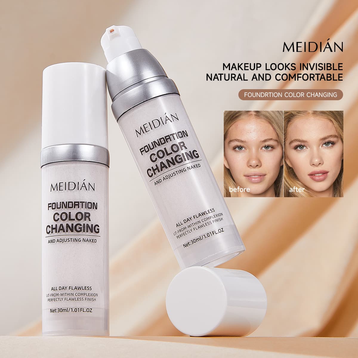 Cross-border exclusive Meidian charm point liquid foundation natural concealer BB cream European and American makeup TK AliExpress LAZADA