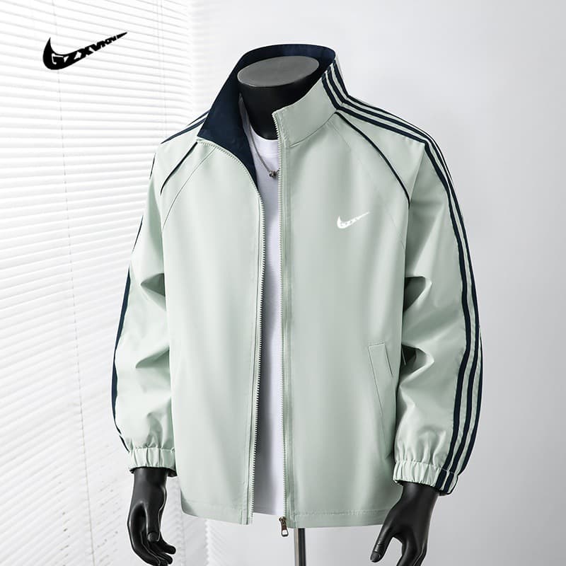 Cross-Border Jacket Spring New Three-Stripe Stand Collar Men's Baseball Jacket New Versatile Casual Youth Flight Jacket