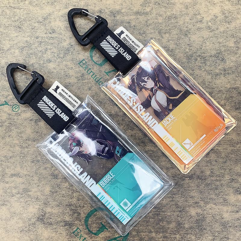 Trendy Protective Case with Laser Engraved Hook Card Holder Transparent Pendant Arknights Rhythm Pass Second Mai Taibao