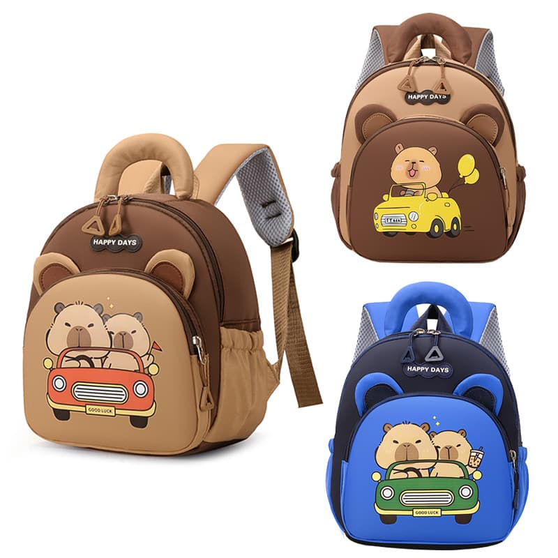 Customizable Kindergarten Backpack Capybara Kids Backpack for Elementary School Students 3-6 Years Lightweight