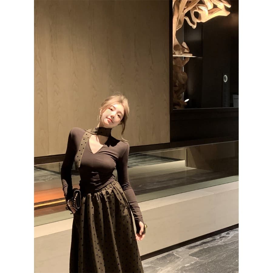 European and American Cross-border Amazon Hepburn Style Mature Woman Skirt Set Women's Early Spring Cool Outfit Elegant Two-Piece Set