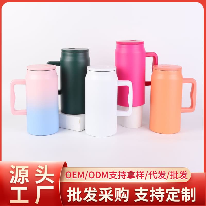 Foreign trade 304 stainless steel thermos cup large capacity 50oz car cup simple outdoor convenient handle cup wholesale