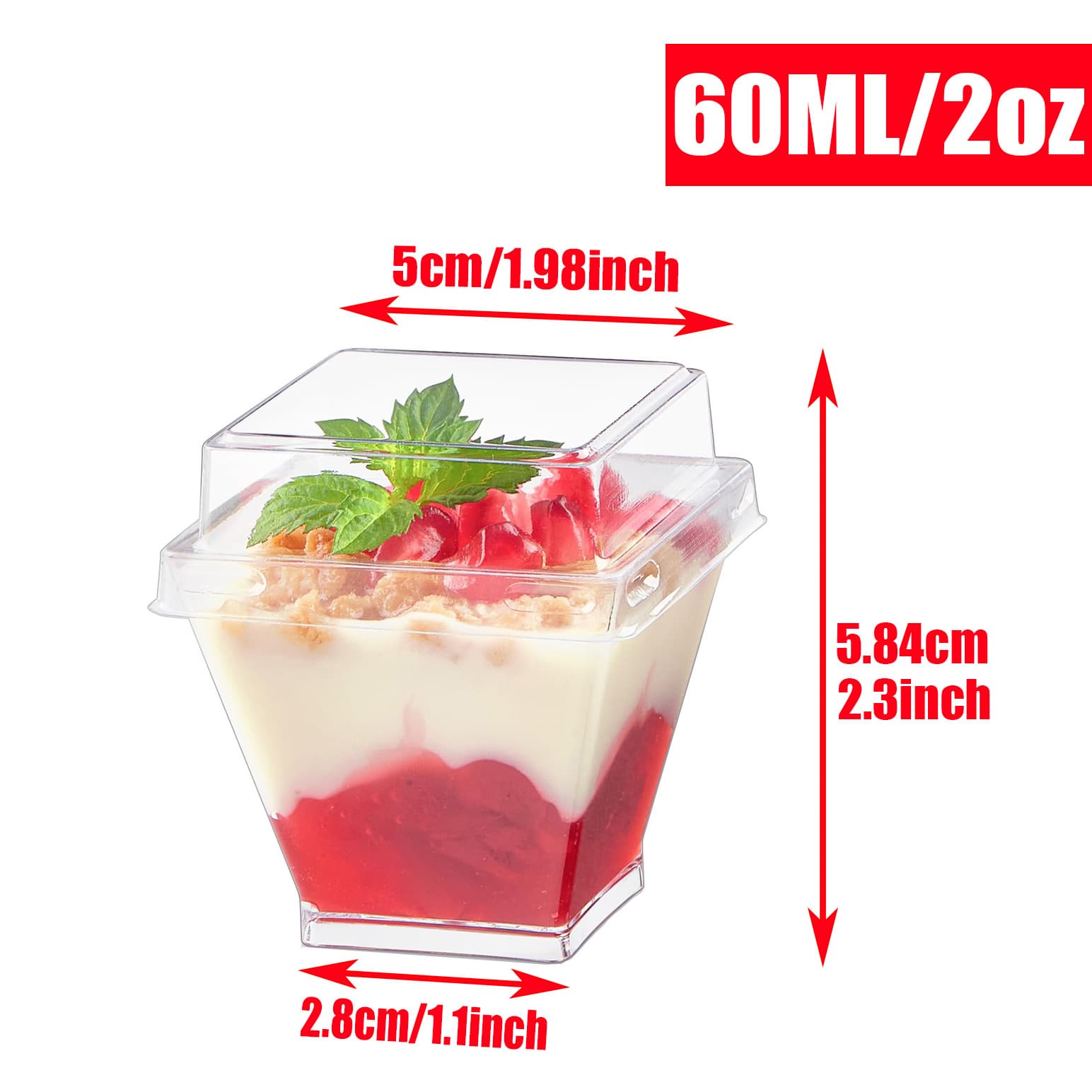 Cross-border Tall Mousse Cup Small Wine Cup Thickened Plastic Disposable Pudding Cup Ice Cream Panna Cotta Dessert Cup