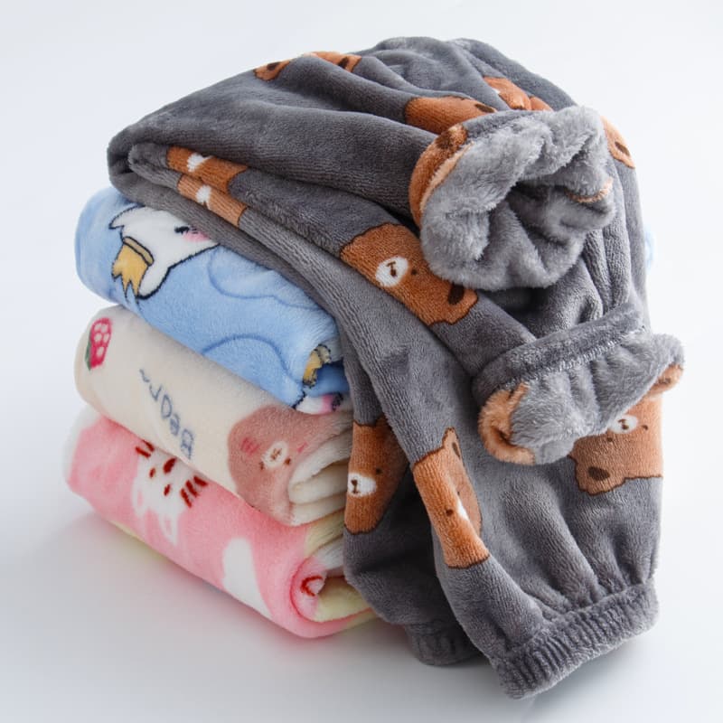 Autumn/Winter Kids Pants Multi-Color Print 100-180cm Flannel Pants Korean Style Children Youth Warm Pants