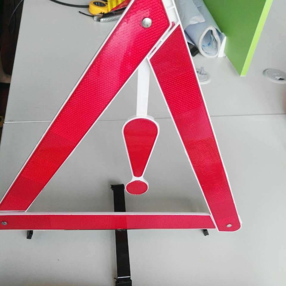 Car Annual Inspection Warning Triangle New Yellow Triangle Foldable Warning Triangle Parking Warning Stand National Standard Safety Warning Sign