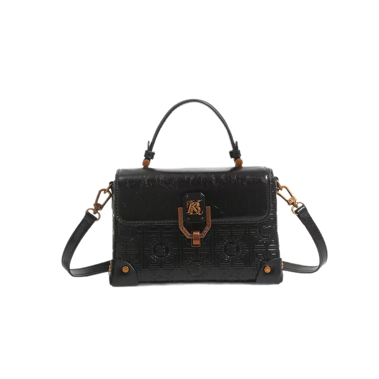 Cross-border Amazon Guangzhou Genuine Leather Women's Handbag New Embossed Square Box Bag Fashion Versatile Shoulder Crossbody Bag