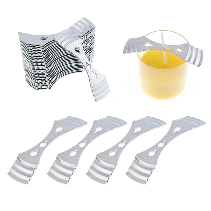 Three-Hole Metal Wick Holder, Bent Wick Stand for Container Candles, Candleholder Wick Centering Tool