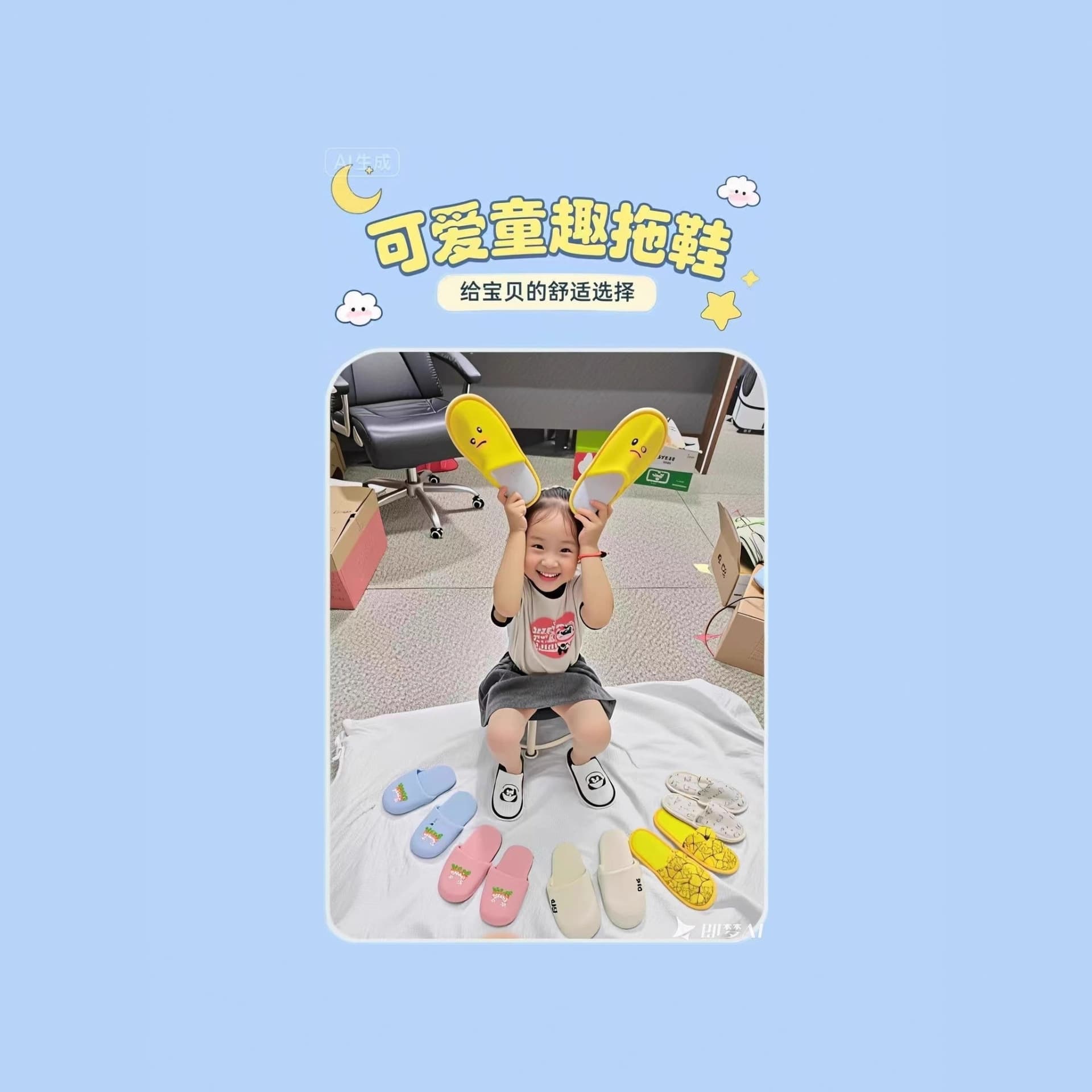 Children's disposable slippers little yellow duck design oversized thickened non-slip for hotels, inns, and home hospitality