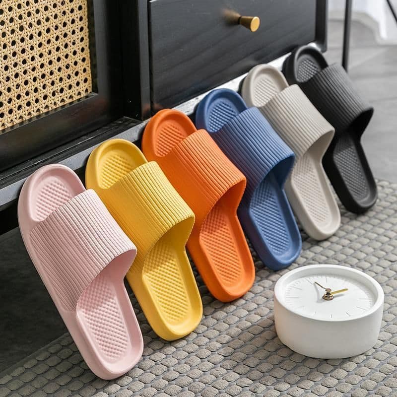 Wholesale Women's Summer Thick Sole Sandals, Quiet Soft Sole Indoor Home Slippers for Men, Anti-Slip Household One-Bar Slippers