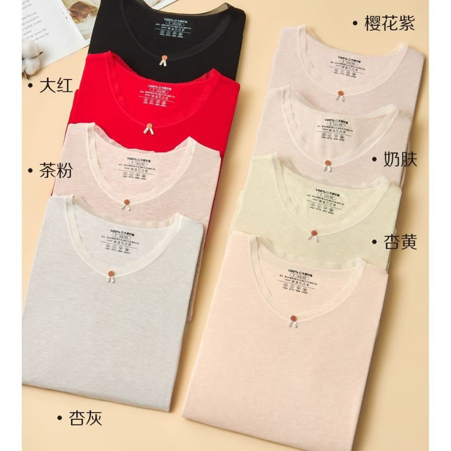 Shiyi Autumn/Winter New Women's Thermal Set Wood-based Fiber Autumn/Winter Underwear Inner Layer Slim Fit V-neck Set