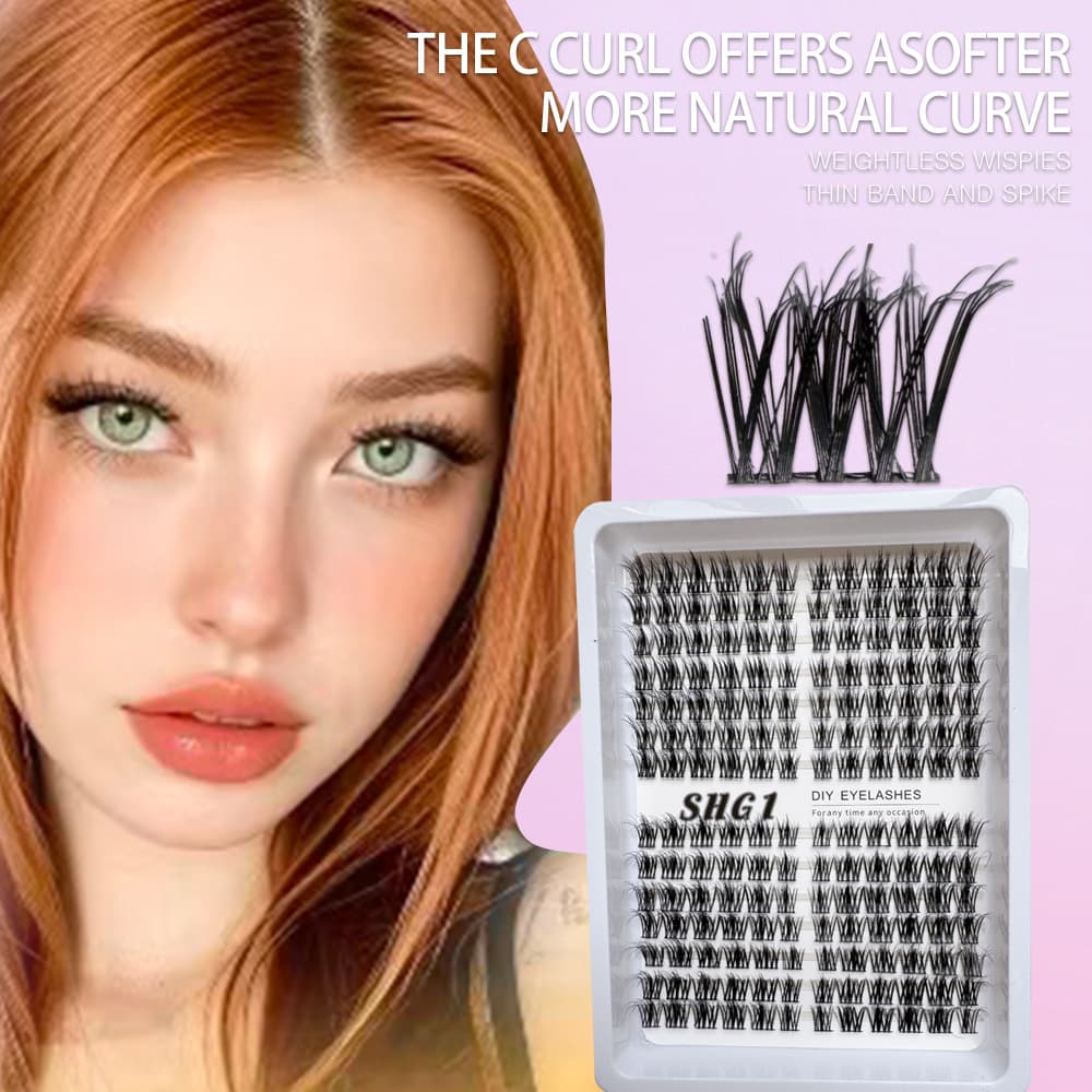 New summer style European and American style false eyelashes, thick, natural, soft and eye-catching false eyelashes, three-dimensional segmented false eyelashes